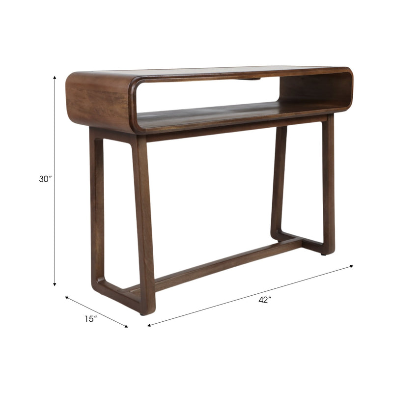 42x30" Travertine Inlay Console Table, Brown - Al Rugaib Furniture