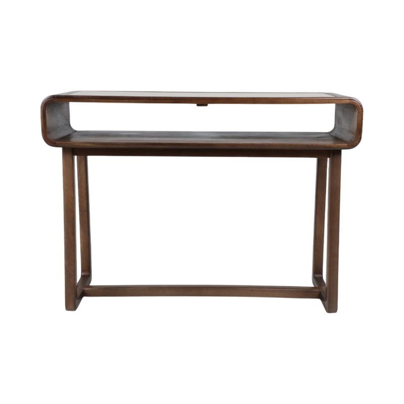 42x30" Travertine Inlay Console Table, Brown - Al Rugaib Furniture