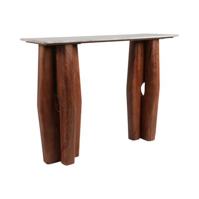 42x31"tapered Legs Mrble Top Console Tble,tan/brwn - Al Rugaib Furniture