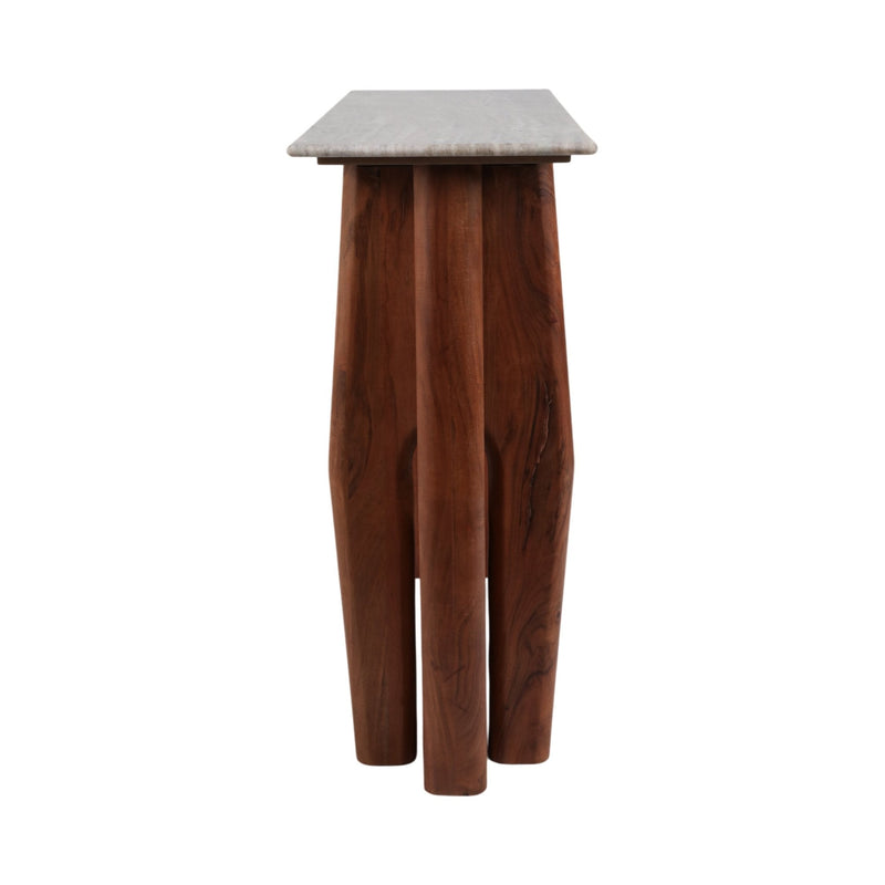 42x31"tapered Legs Mrble Top Console Tble,tan/brwn - Al Rugaib Furniture