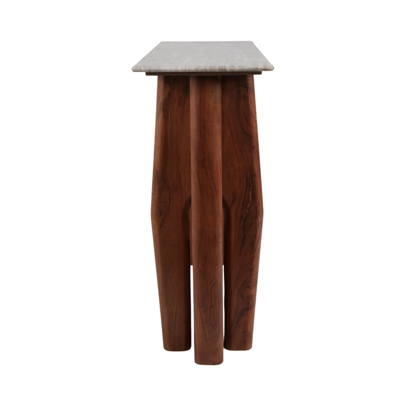 42x31"tapered Legs Mrble Top Console Tble,tan/brwn - Al Rugaib Furniture