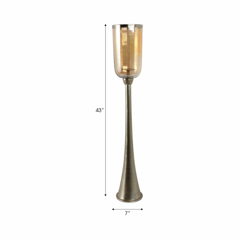 43" Illum Large Gold Glass Candle Hurricane - Al Rugaib Furniture