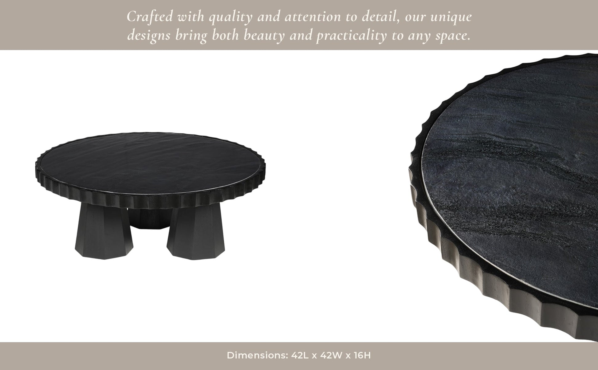 43" Luzia Metallic Marble And Wood Coffee Table, B Coffee Tables| Sagebrook Home