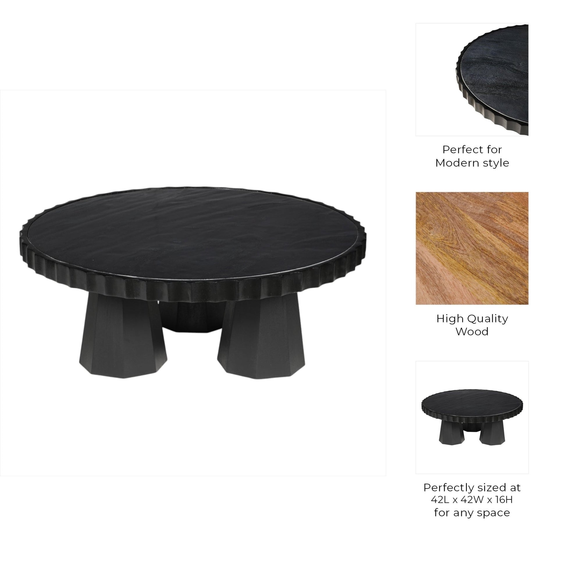 43" Luzia Metallic Marble And Wood Coffee Table, B Coffee Tables| Sagebrook Home