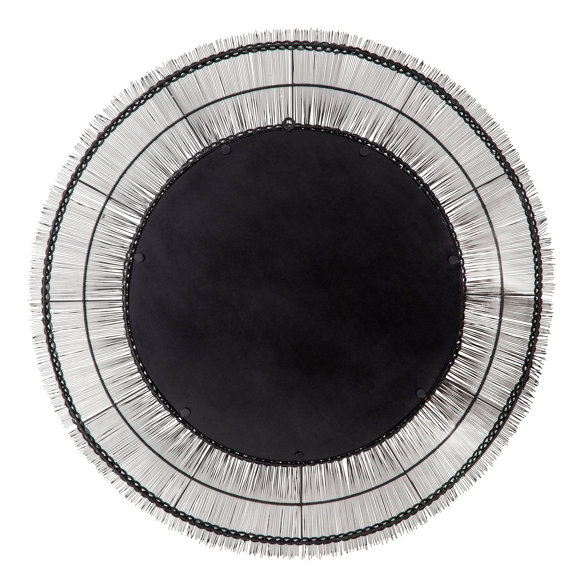 43" ROUND WIRE WALL ART W/ MIRROR, BLACK WB Mirrors| Sagebrook Home