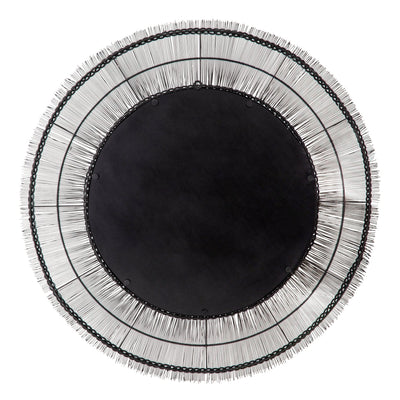 43" ROUND WIRE WALL ART W/ MIRROR, BLACK WB - Al Rugaib Furniture