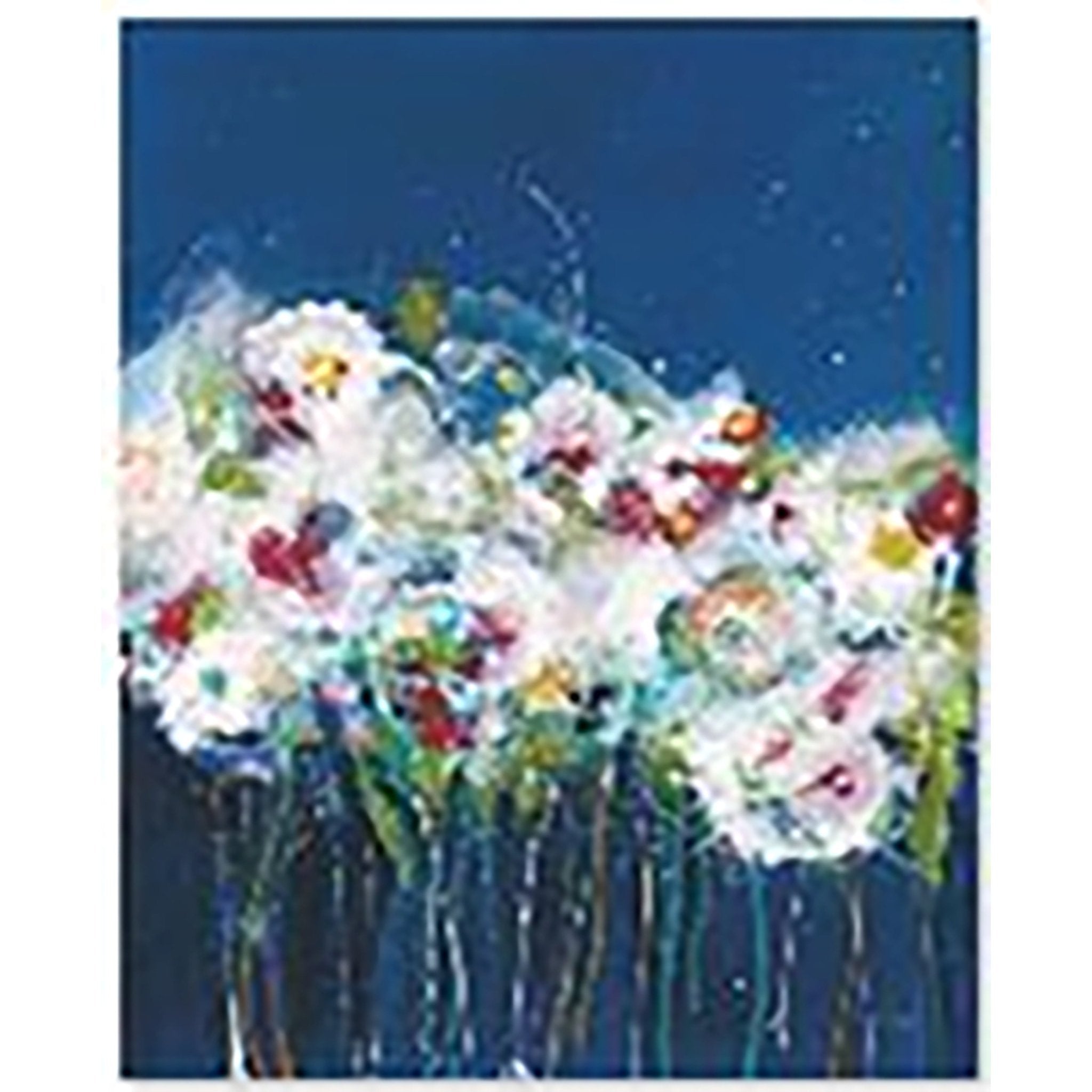 43X53 FLOWERS ON CANVAS, BLUE Wall Art| Sagebrook Home