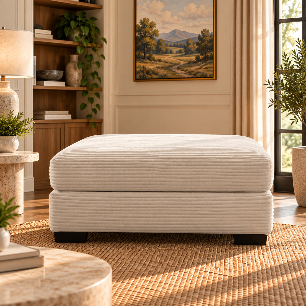 Luna Cream Ottoman W108