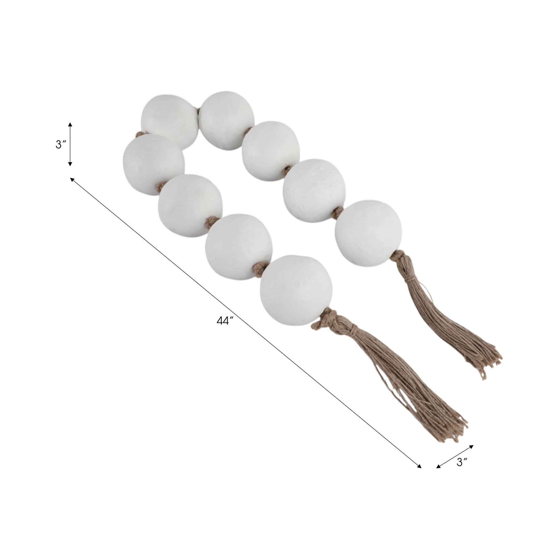 44X3" ECOMIX BEAD GARLAND, WHITE Table Decors| Sagebrook Home