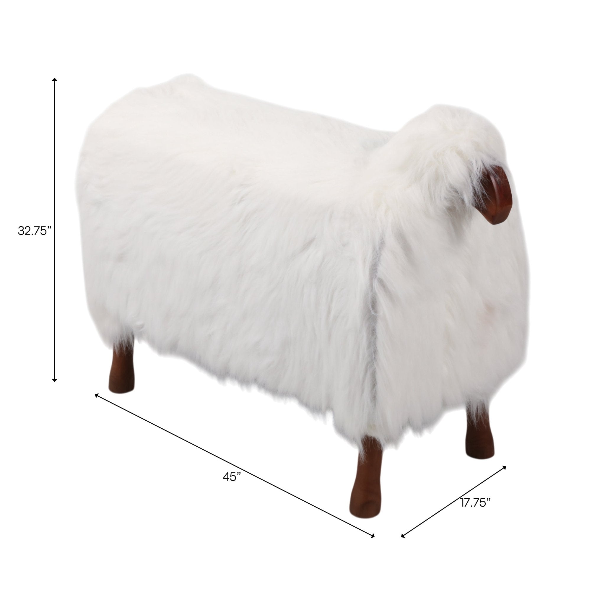 44x33" Faux Fur Sheep, White/brown Table Decors| Sagebrook Home