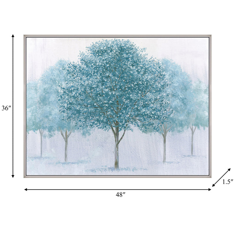 48X36 HANDPAINTED TREE CANVAS, GREEN
