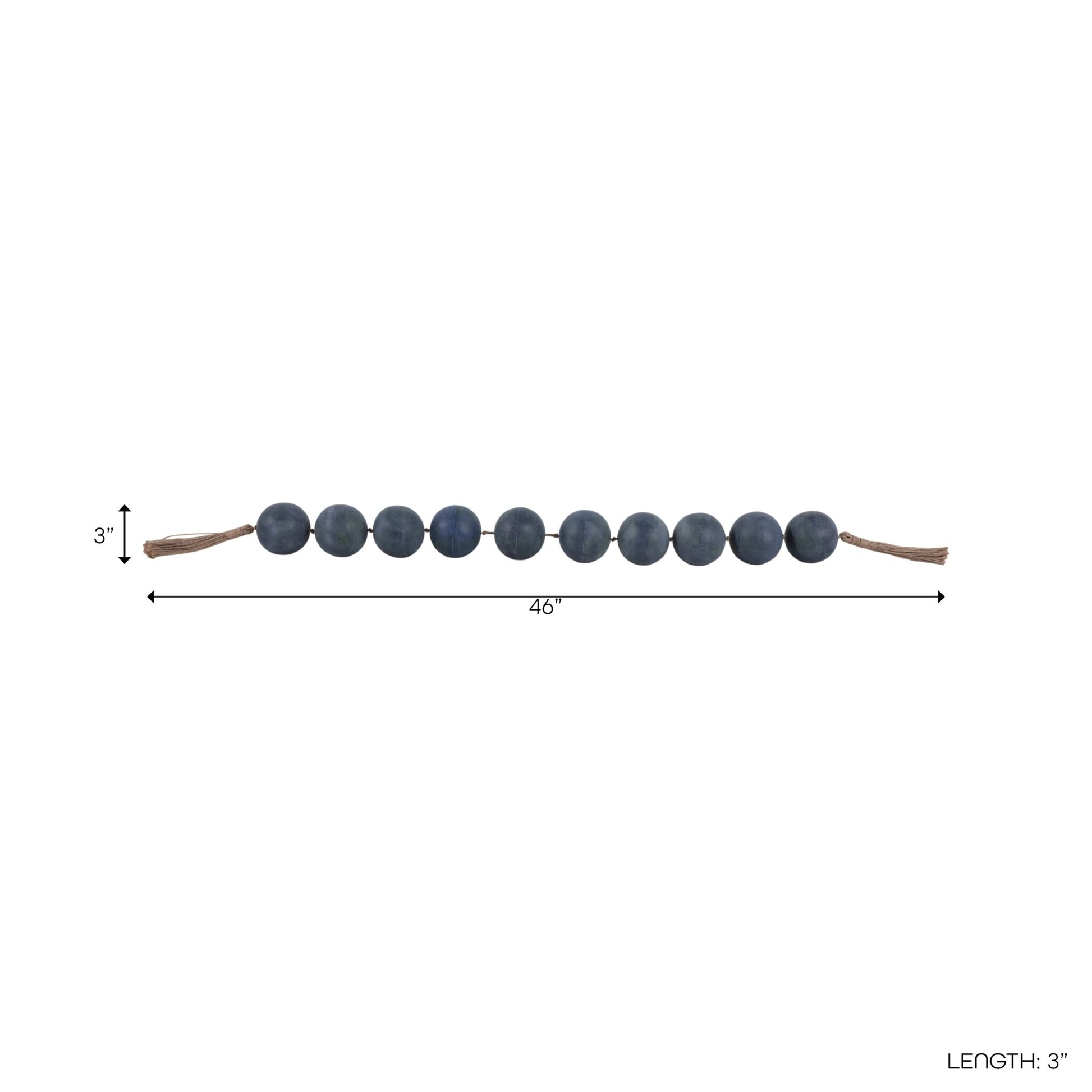 46x3" Marbled Bead Garland, Blue Table Decors| Sagebrook Home