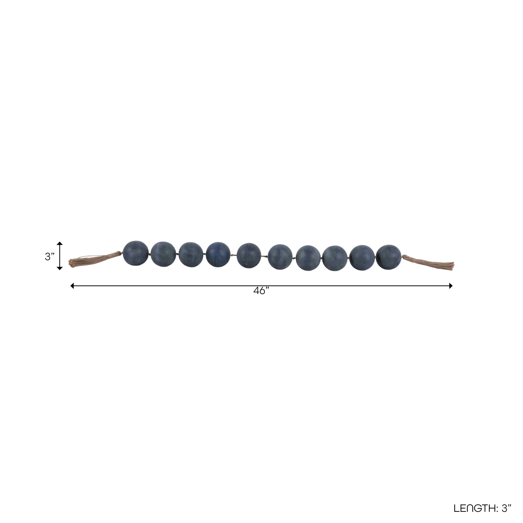 46x3" Marbled Bead Garland, Blue Table Decors| Sagebrook Home