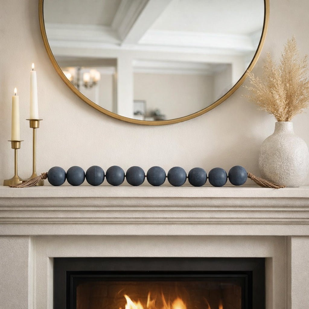46x3" Marbled Bead Garland, Blue Table Decors| Sagebrook Home