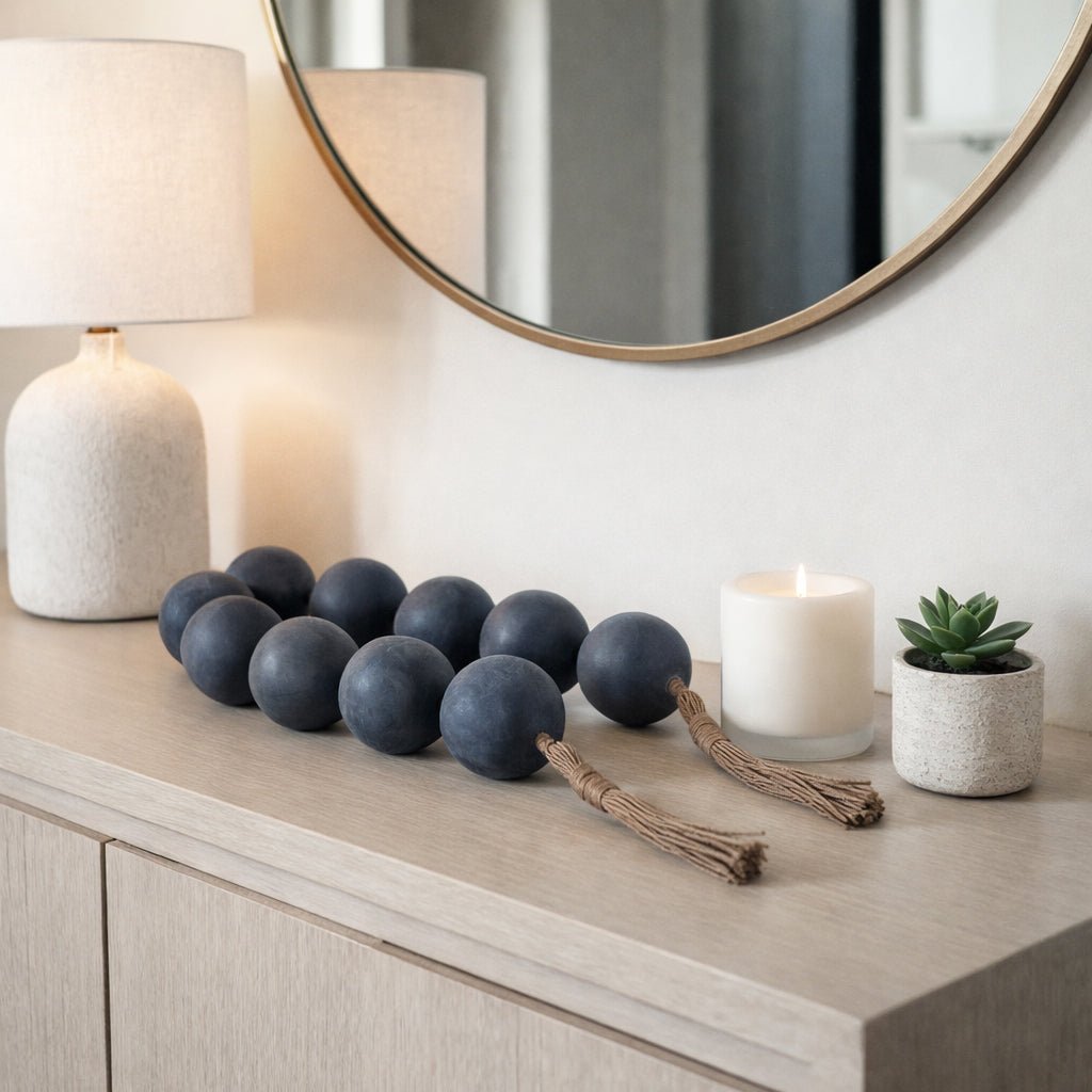46x3" Marbled Bead Garland, Blue Table Decors| Sagebrook Home
