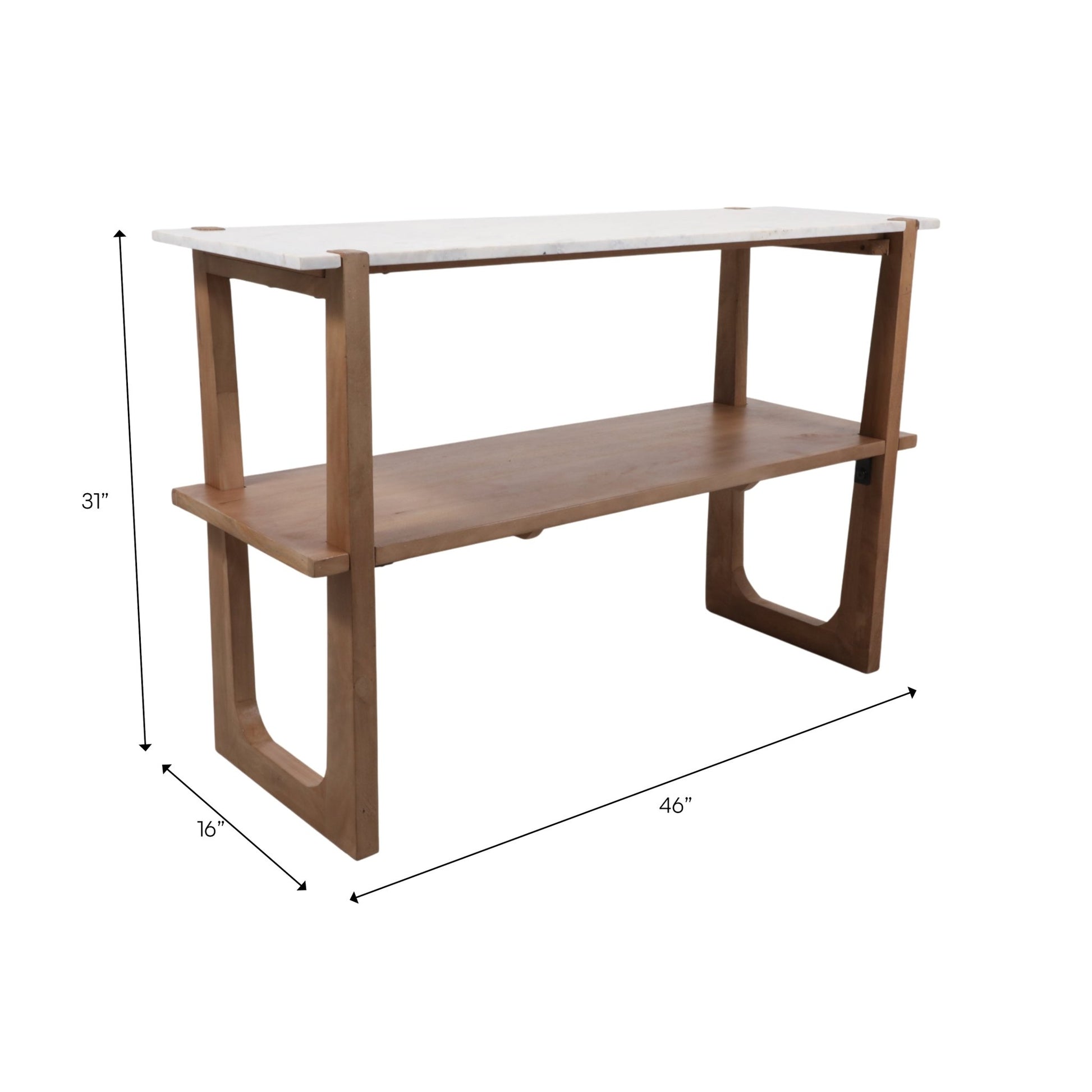 46x30" Console Table W/ Shelf, White/brown Consoles & Sideboards| Sagebrook Home