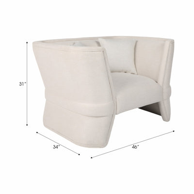 47" Preito Accent Chair, Ivory/beige - Al Rugaib Furniture