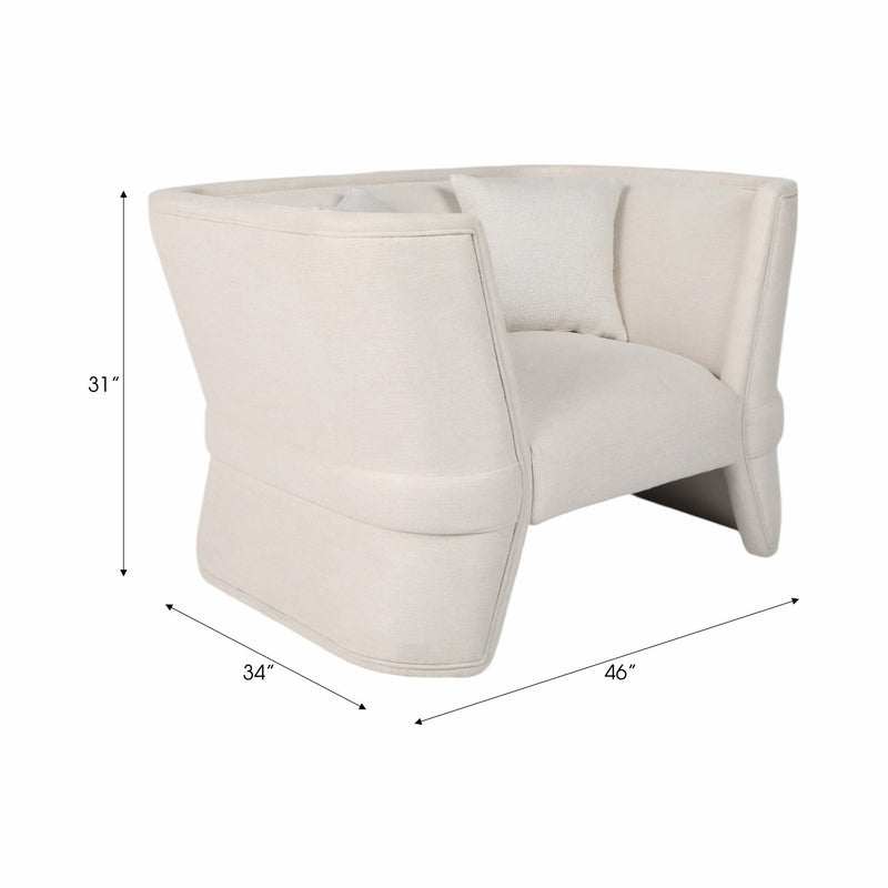 47" Preito Accent Chair, Ivory/beige - Al Rugaib Furniture