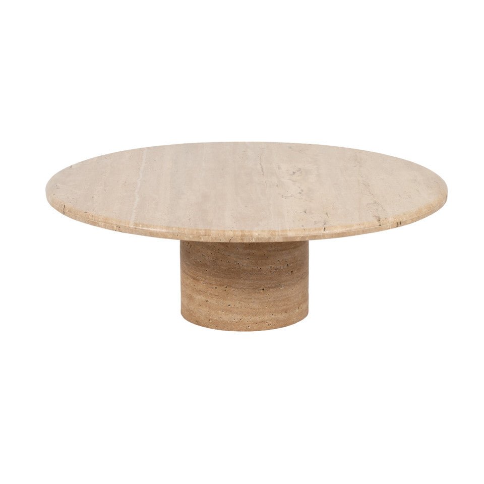 47" WINSTON TRAVERTINE STONE COFFEE TABLE, KD 2BOX Coffee Tables| Sagebrook Home