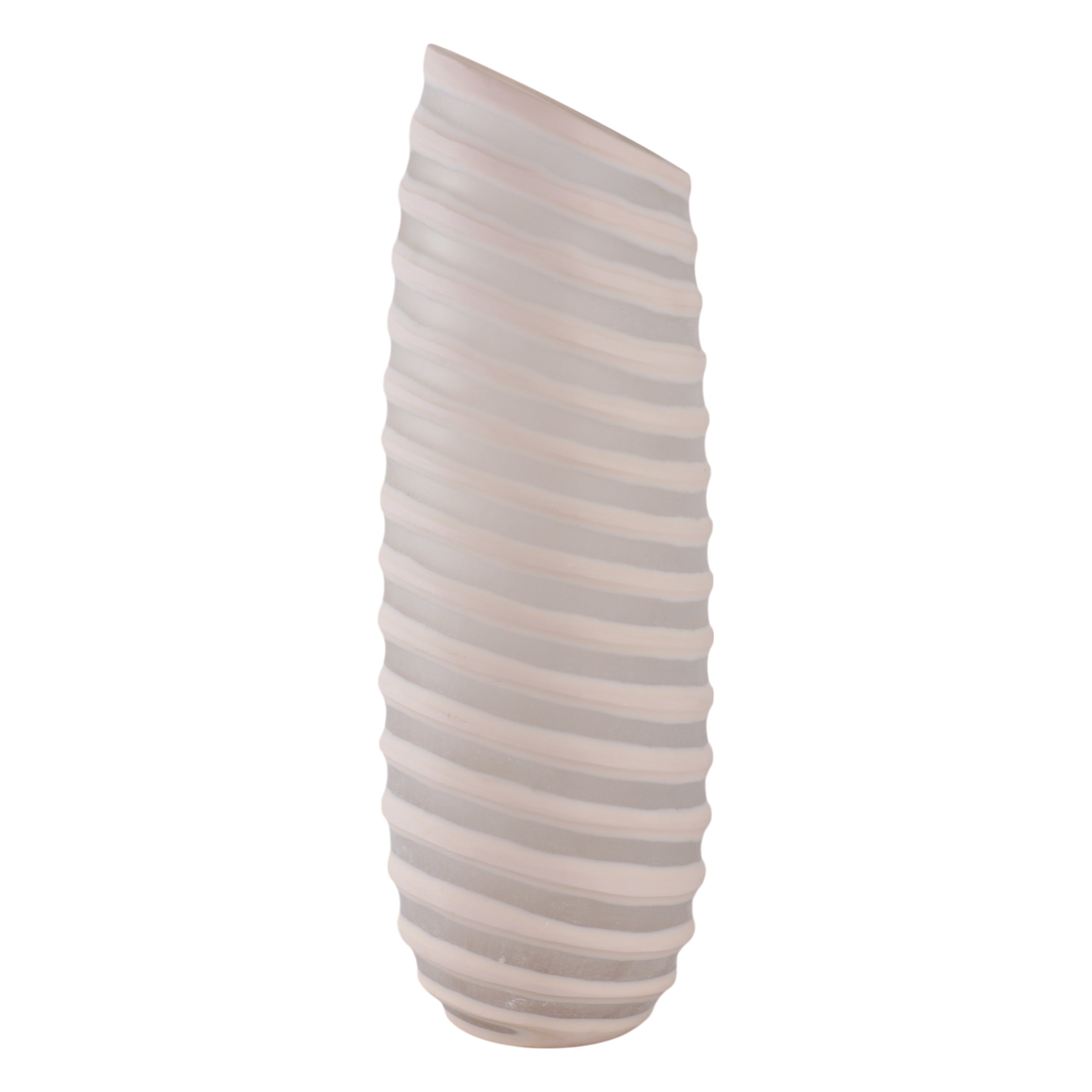 وعاء زجاجي منحوت من وسترلي، عاجي Westerly Carved Glass Vase, Ivory