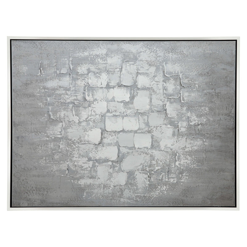 47X35 HANDPAINTED ABSTRACT CANVAS, GRAY - Al Rugaib Furniture
