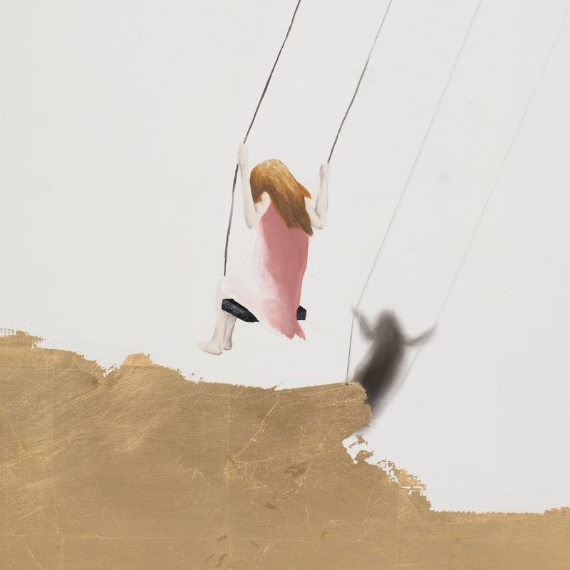 47x47 Hand Painted Swing Set, Gold/white - Al Rugaib Furniture