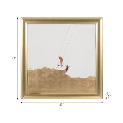 47x47 Hand Painted Swing Set, Gold/white - Al Rugaib Furniture