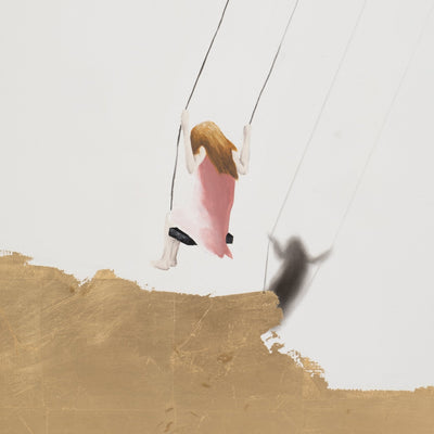 47x47 Hand Painted Swing Set, Gold/white - Al Rugaib Furniture