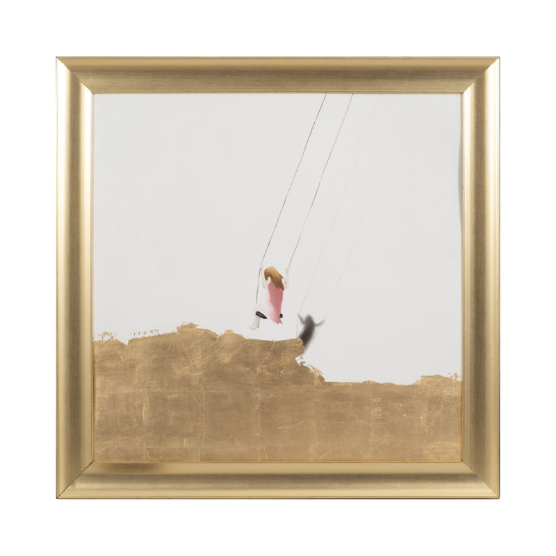 47x47 Hand Painted Swing Set, Gold/white - Al Rugaib Furniture