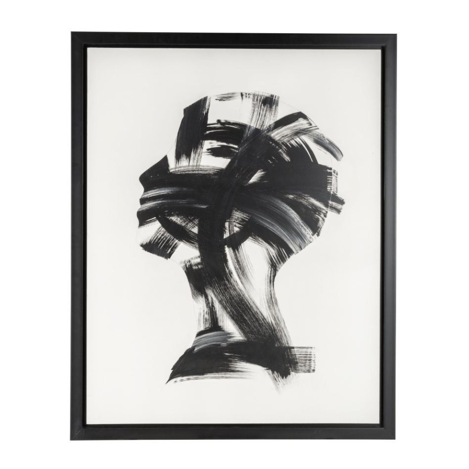 47X59, HAND PAINTED MASK MAN, BLK Wall Art| Sagebrook Home
