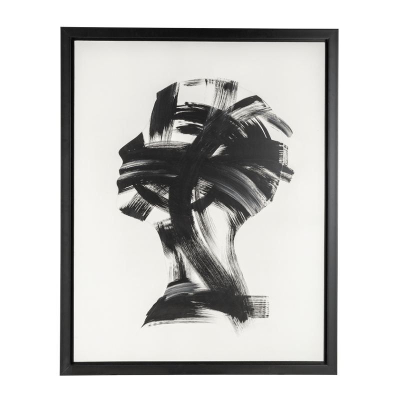 47X59, HAND PAINTED MASK MAN, BLK - Al Rugaib Furniture