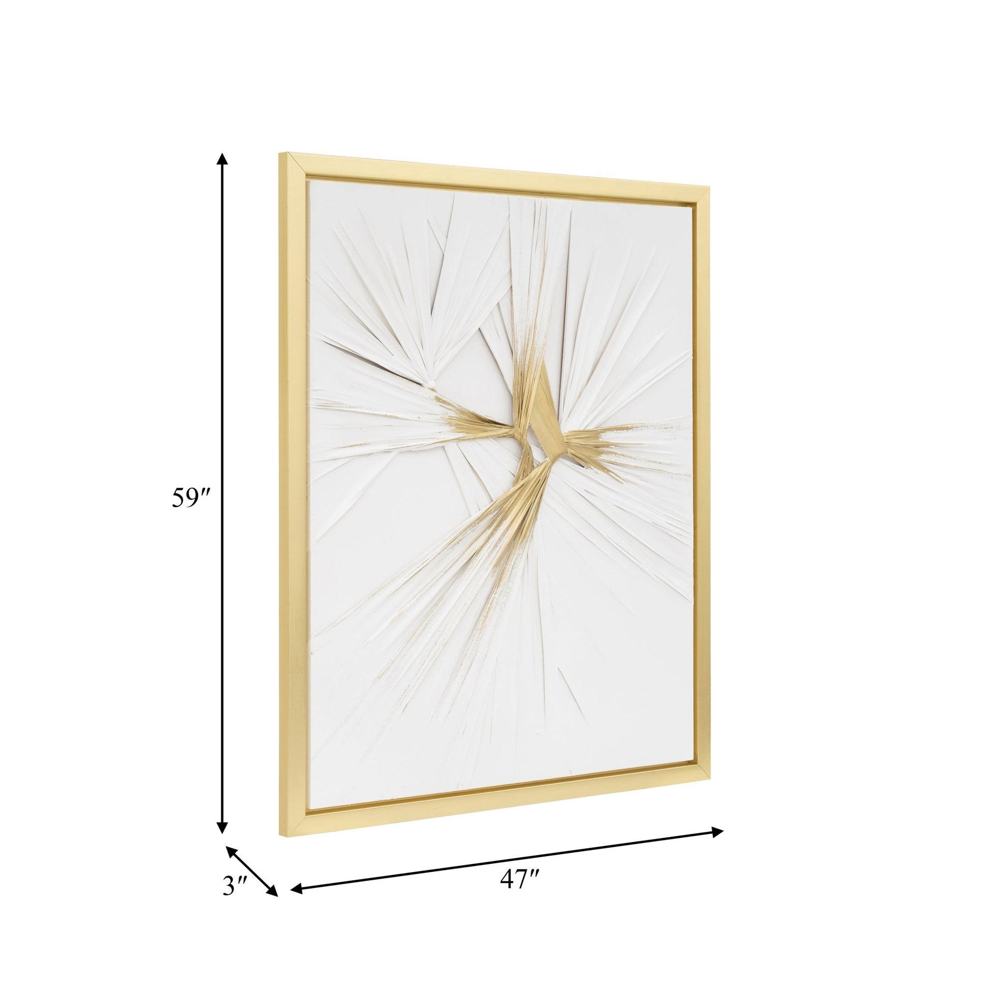 47X59, HAND PAINTED TWIST, WHT/GLD Wall Art| Sagebrook Home