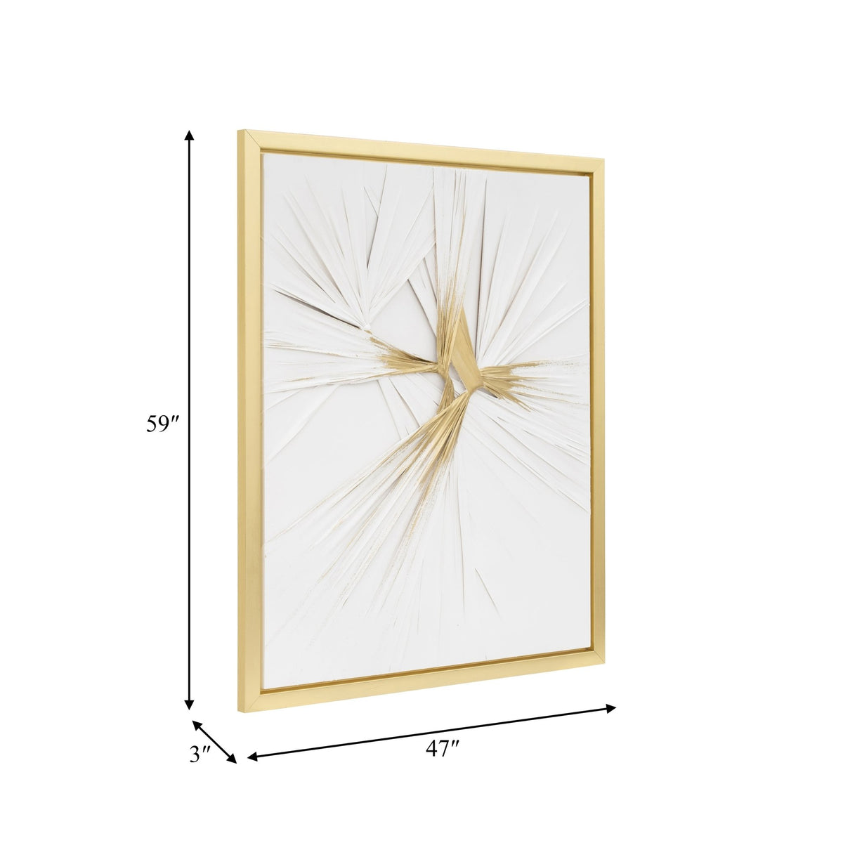 47X59, HAND PAINTED TWIST, WHT/GLD Wall Art| Sagebrook Home