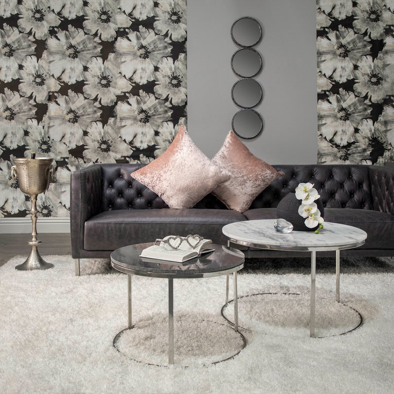 48" 4 - MIRRORED CIRCLES, BLACK WB - Al Rugaib Furniture