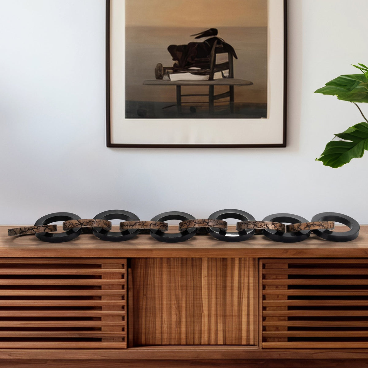 48" Kanu Wood And Resin Link Chain Table Decors| Sagebrook Home