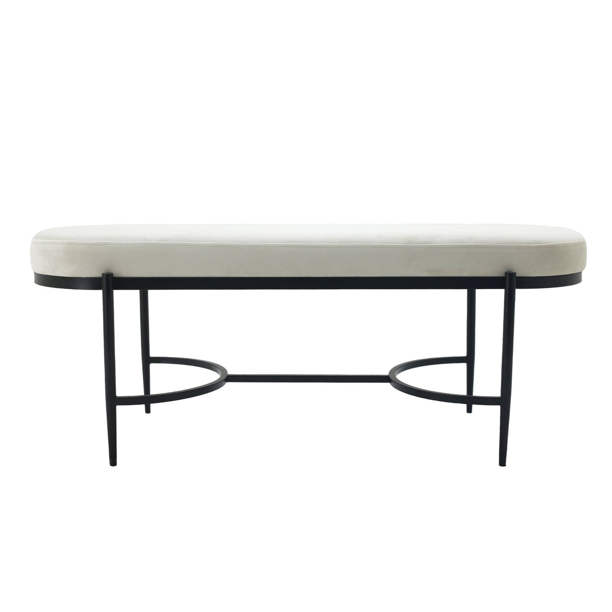 48" KINROSS CREAM VELVET BENCH Benches| Sagebrook Home