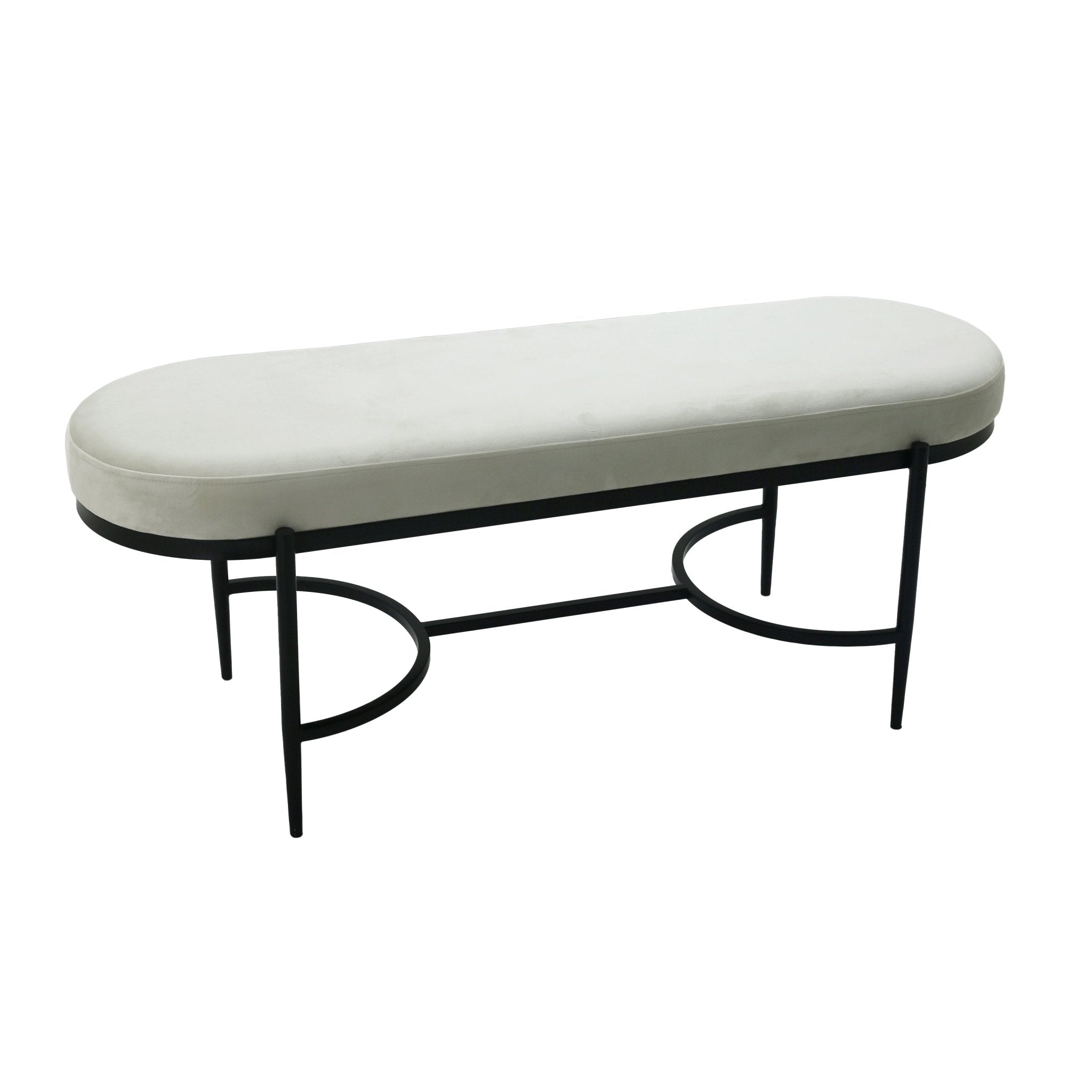 48" KINROSS CREAM VELVET BENCH Benches| Sagebrook Home