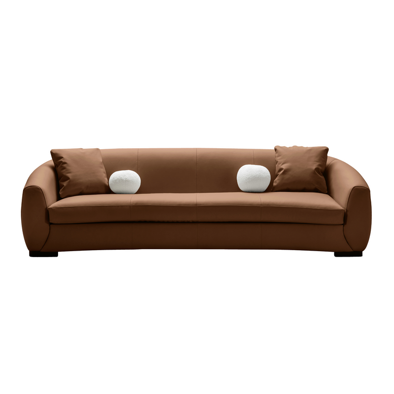 Boucle Leather 4 Seater Sofa