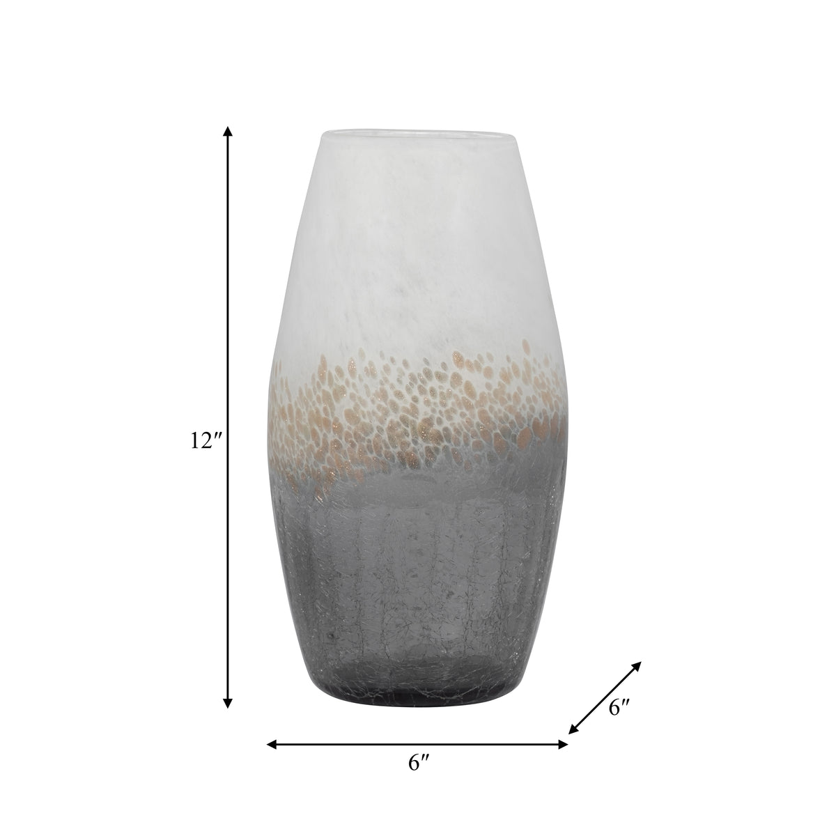 زجاج، مزهرية بتصميم الشقوق، متعددة الألوان GLASS, CRACKLE VASE, MULTI