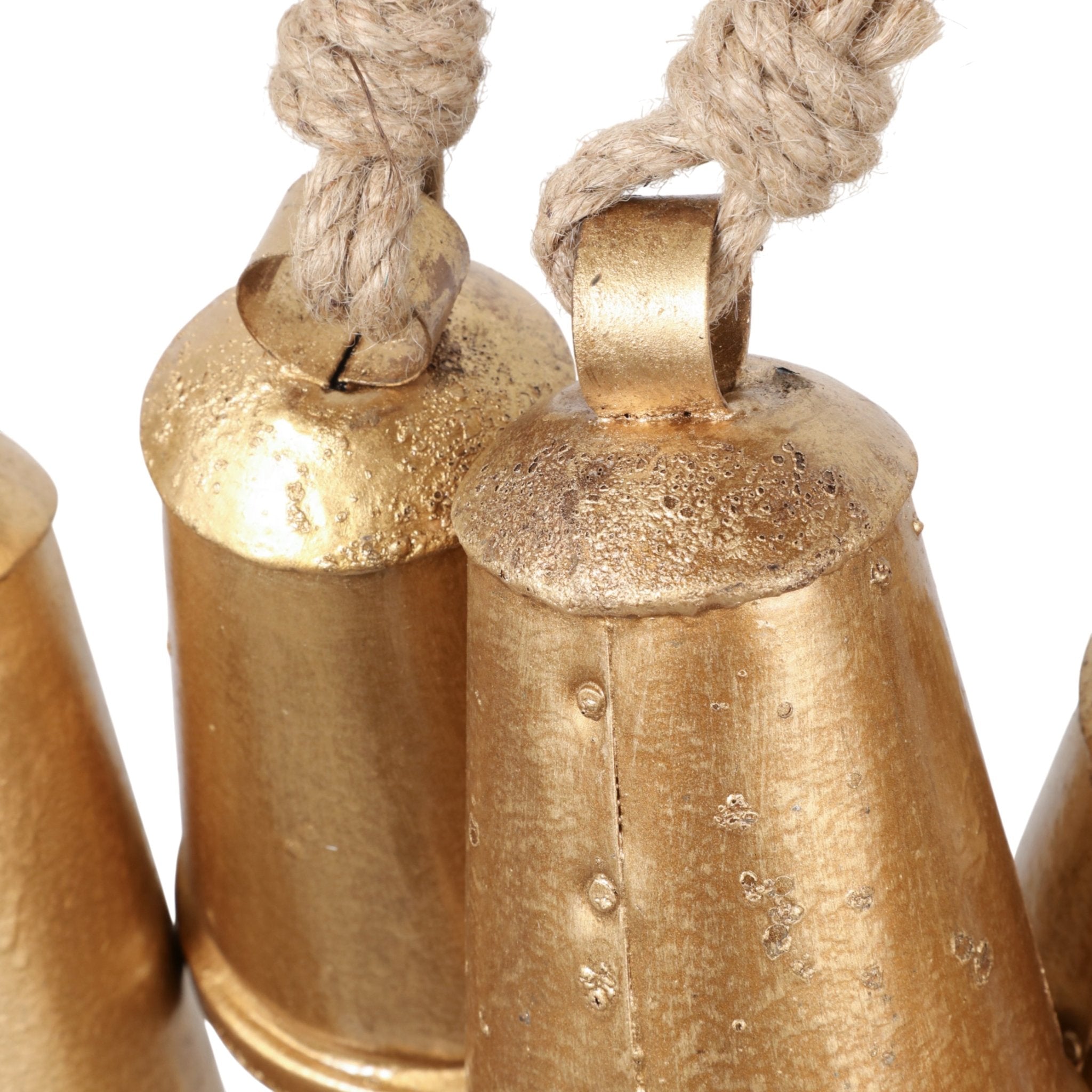 48x20" Assorted Cone Bells On Bar, Gold Wall Art| Sagebrook Home