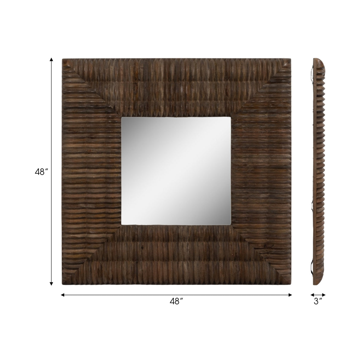 48X48" MONTERAY CARVED WOOD WALL MIRROR Mirrors| Sagebrook Home