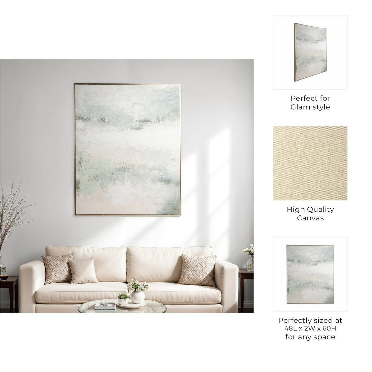48X60 BIANCHI HANDPAINTED WALL ART Wall Art| Sagebrook Home