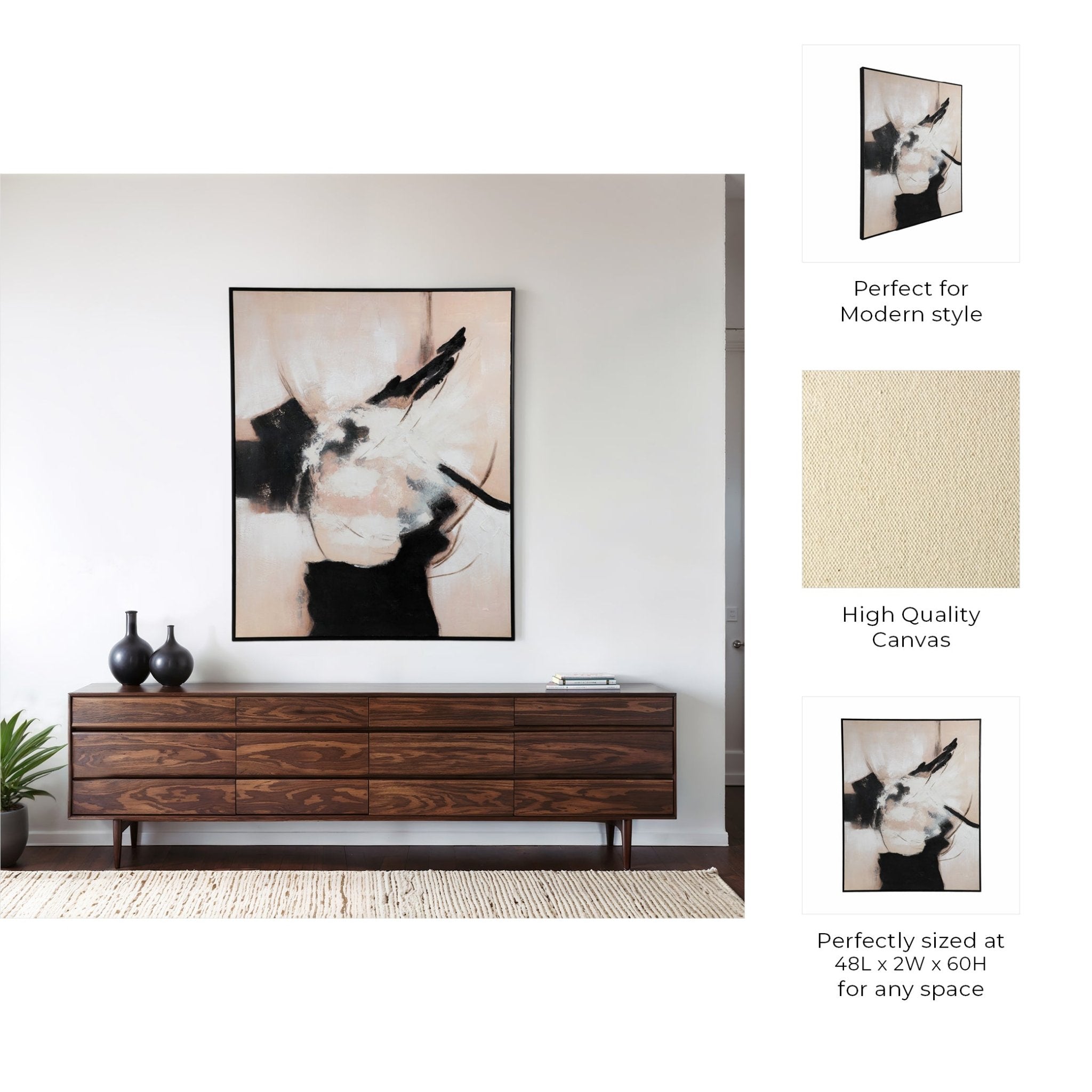 48X60 UZIMA HANDPAINTED WALL ART Wall Art| Sagebrook Home
