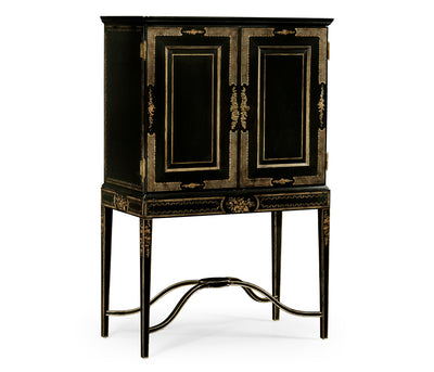 Kensington Collection - Formal Black & Gold Drinks Cabinet