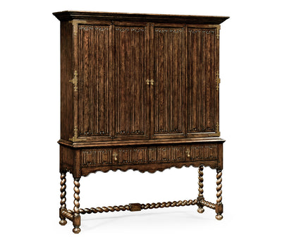 Sherwood Oak Collection - Elizabethan Style Dark Oak TV Cabinet