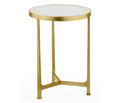 JC Modern - Luxe Collection - Églomisé & Gilded Iron Round Lamp Table