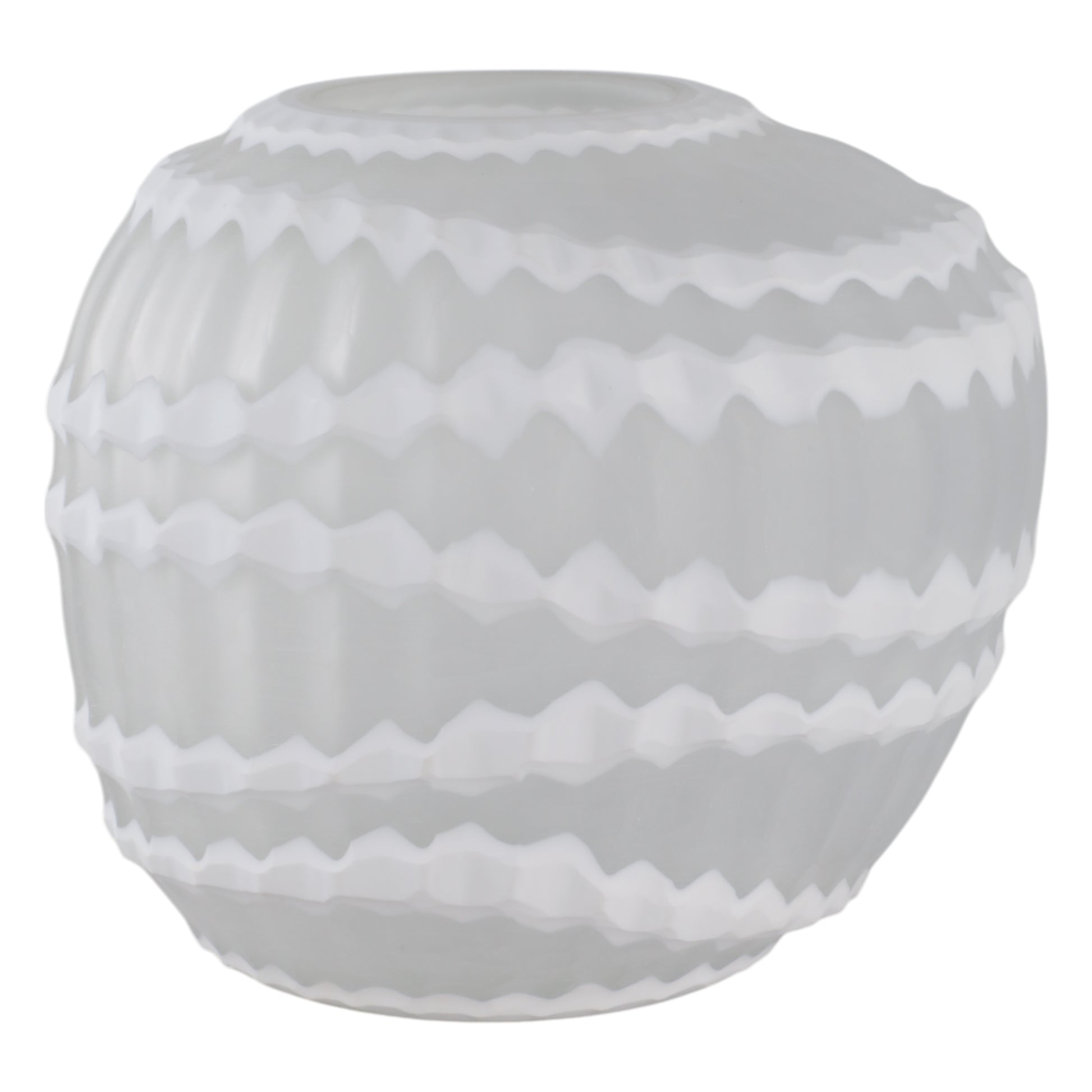وارويك واز للزجاج المنحوت باللون الأبيض Warwick White Carved Glass Vase