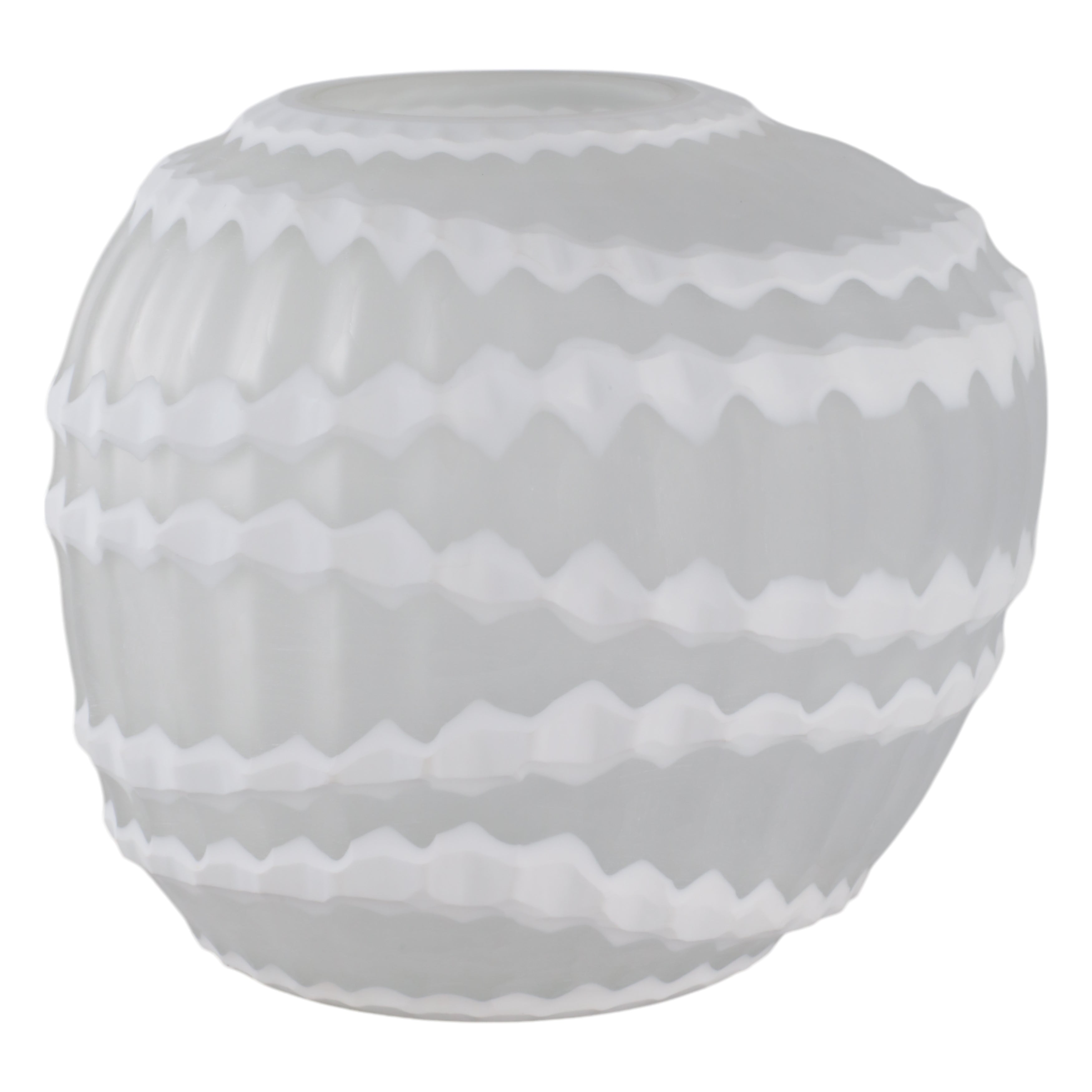 وارويك واز للزجاج المنحوت باللون الأبيض Warwick White Carved Glass Vase