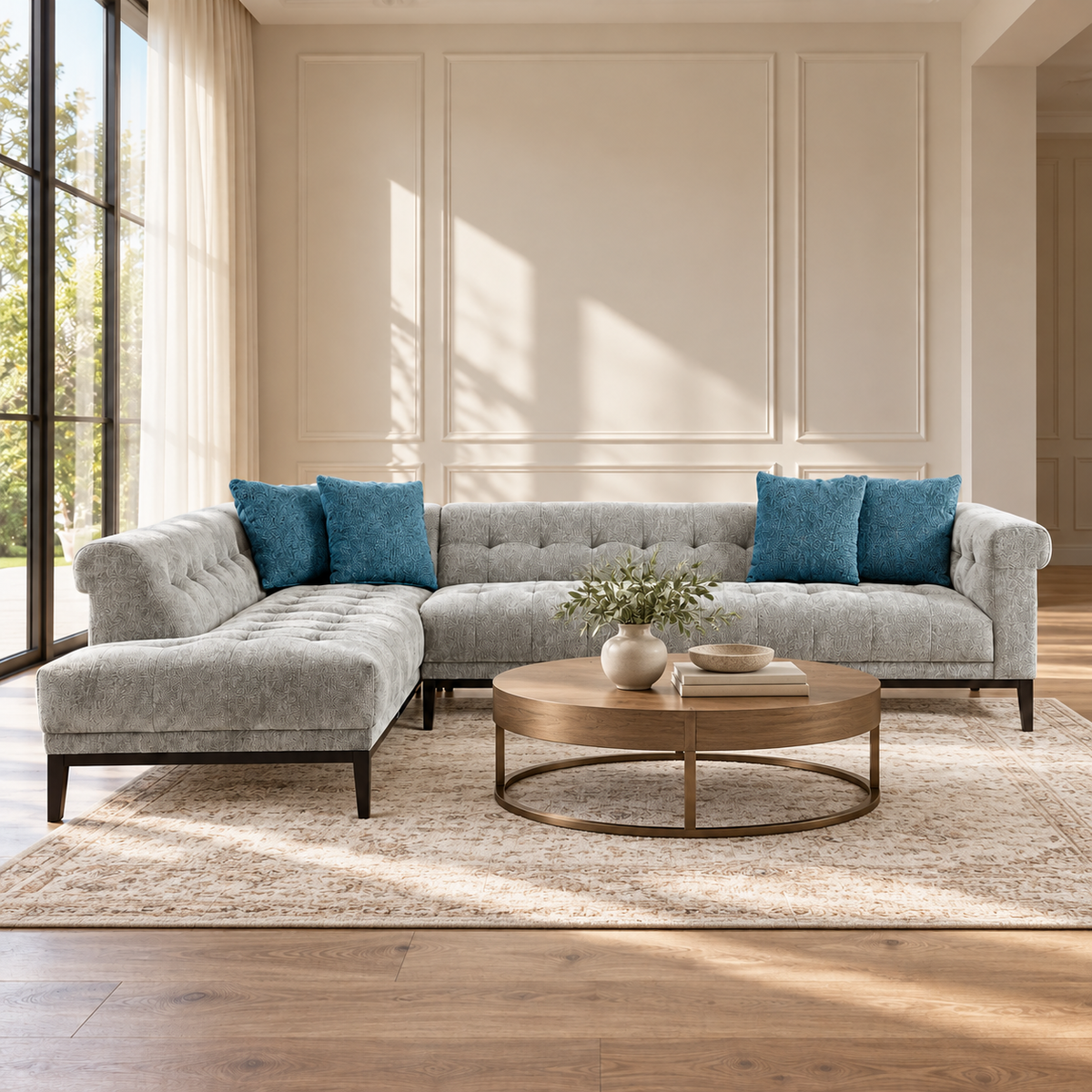 Agate Sliver Grey Left Chaise Sectional