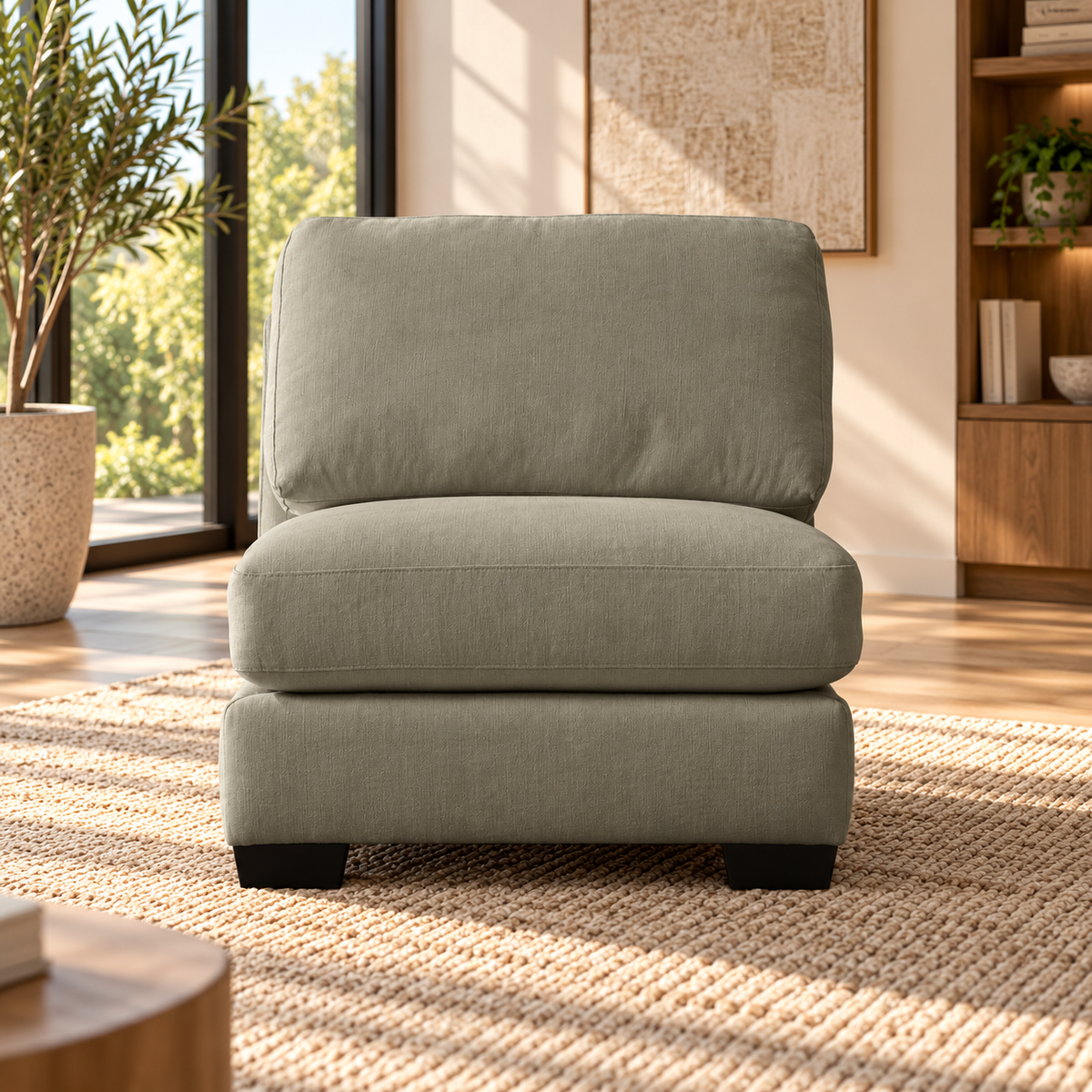 Scott Armless Chair - Rosy Brown